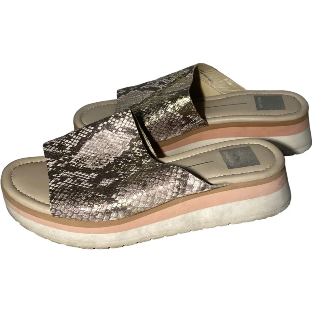 Dolce Vita Women’s‎ Size 8 Milo Wedge Sandals Snake Print Colorblock
